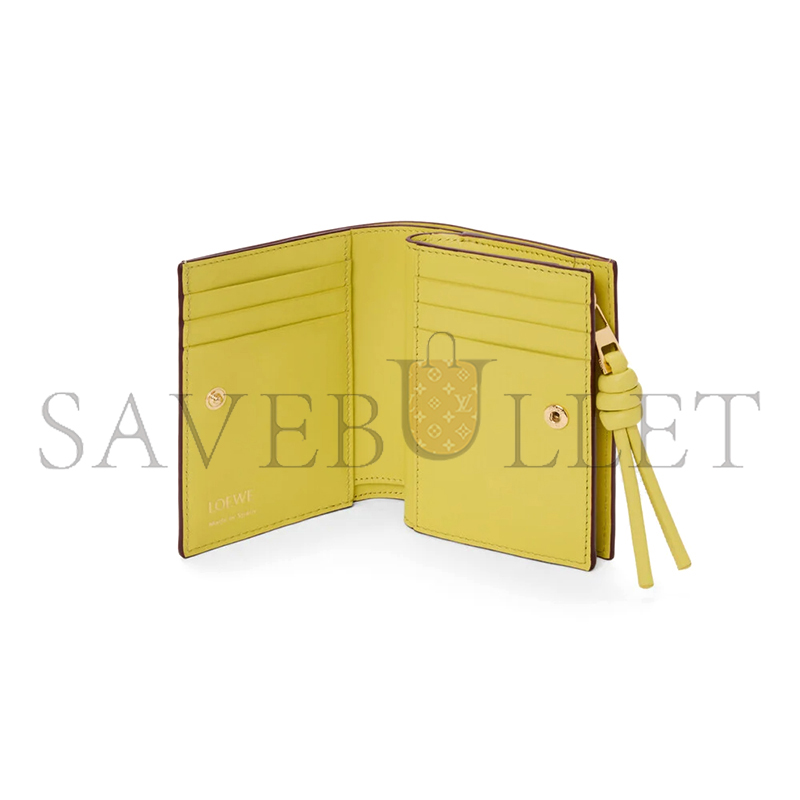 LOEWE KNOT COMPACT WALLET IN SHINY NAPPA CALFSKIN CEM1NCWX01 (11.4*8.5*3cm)